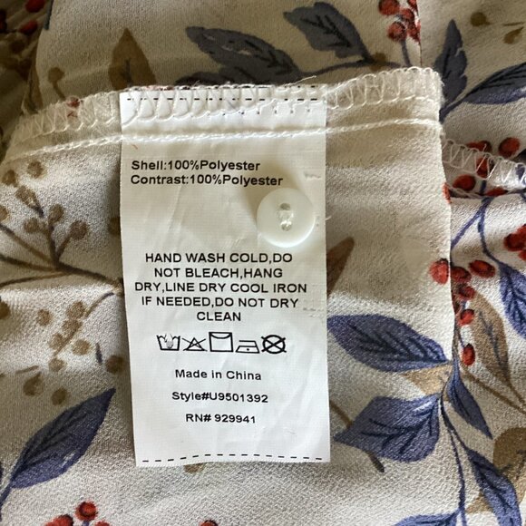 Suzanne Betro Lace Ruffle Hi-Neck Floral Top Sz S #158A - Picture 9 of 9